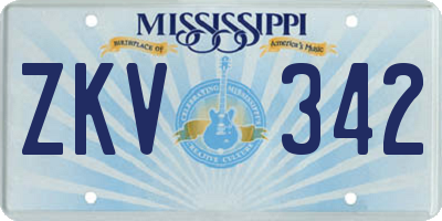 MS license plate ZKV342