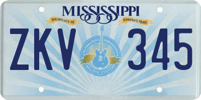 MS license plate ZKV345
