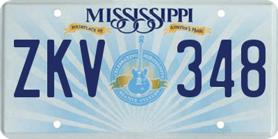 MS license plate ZKV348