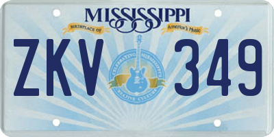 MS license plate ZKV349