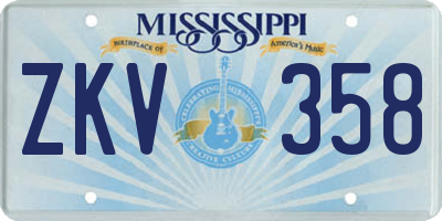 MS license plate ZKV358