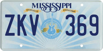 MS license plate ZKV369
