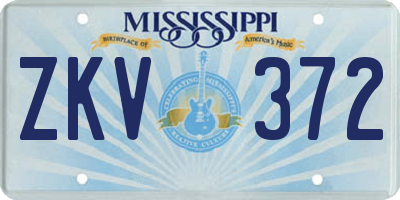 MS license plate ZKV372