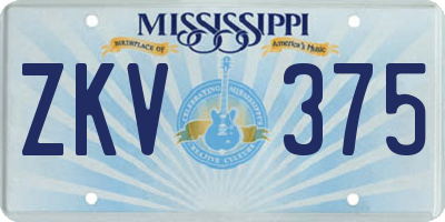 MS license plate ZKV375