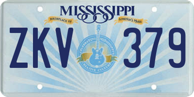MS license plate ZKV379
