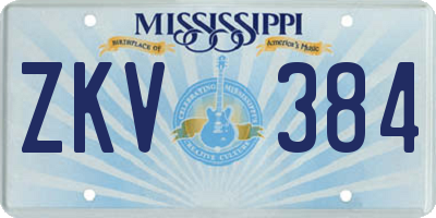 MS license plate ZKV384