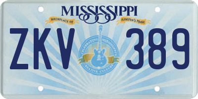 MS license plate ZKV389