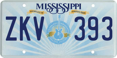 MS license plate ZKV393