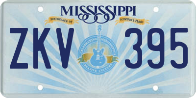 MS license plate ZKV395