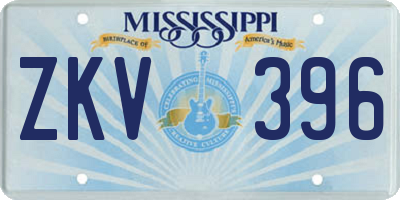 MS license plate ZKV396
