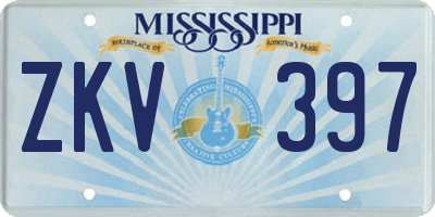 MS license plate ZKV397
