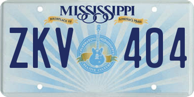 MS license plate ZKV404