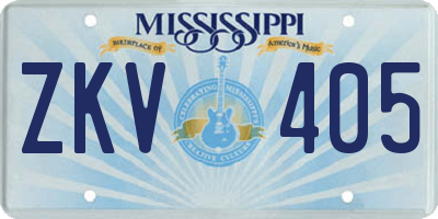 MS license plate ZKV405
