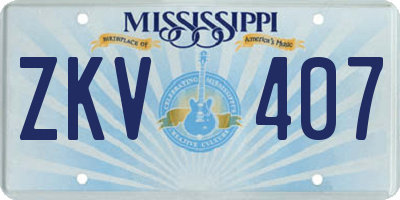 MS license plate ZKV407