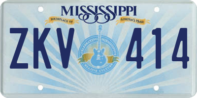 MS license plate ZKV414