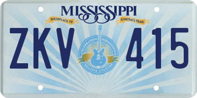 MS license plate ZKV415