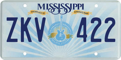 MS license plate ZKV422