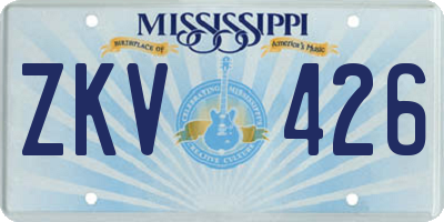 MS license plate ZKV426