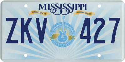 MS license plate ZKV427