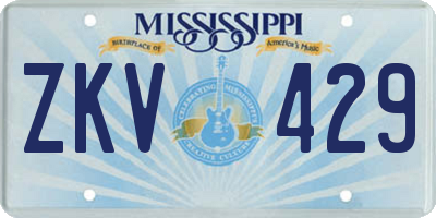 MS license plate ZKV429