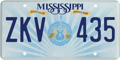 MS license plate ZKV435