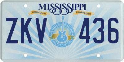 MS license plate ZKV436