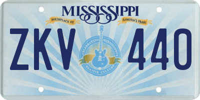 MS license plate ZKV440