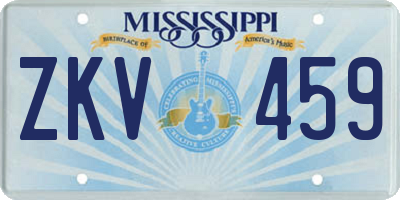 MS license plate ZKV459