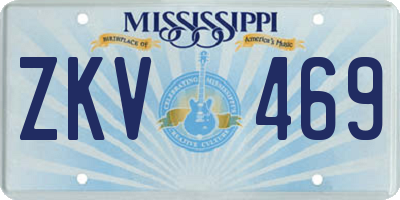MS license plate ZKV469
