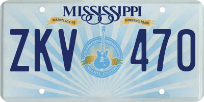 MS license plate ZKV470