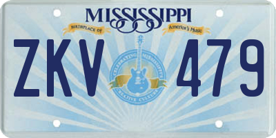 MS license plate ZKV479