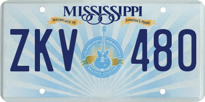 MS license plate ZKV480