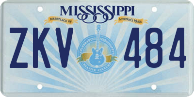 MS license plate ZKV484