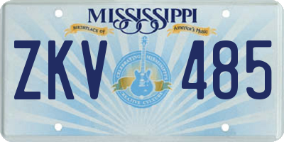 MS license plate ZKV485