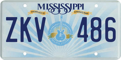 MS license plate ZKV486