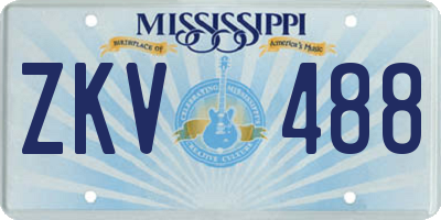 MS license plate ZKV488