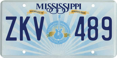 MS license plate ZKV489