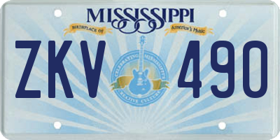 MS license plate ZKV490