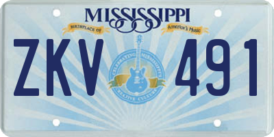 MS license plate ZKV491
