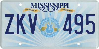 MS license plate ZKV495