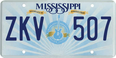 MS license plate ZKV507