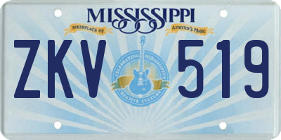 MS license plate ZKV519