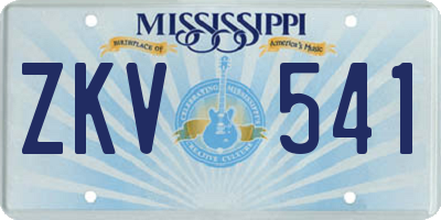 MS license plate ZKV541