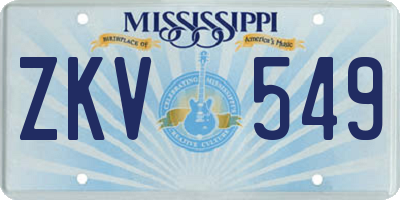 MS license plate ZKV549