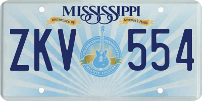 MS license plate ZKV554