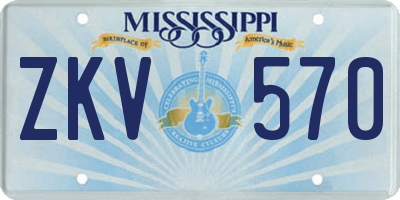 MS license plate ZKV570