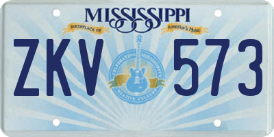 MS license plate ZKV573