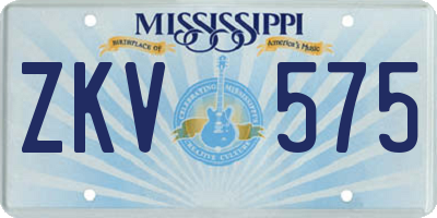 MS license plate ZKV575