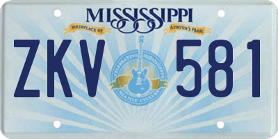 MS license plate ZKV581