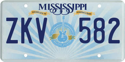 MS license plate ZKV582